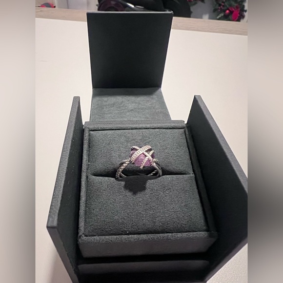 David Yurman Amethyst Cable Wrap Ring - Picture 3 of 7
